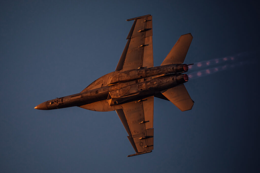 F-18 Rhino Demo Sunset